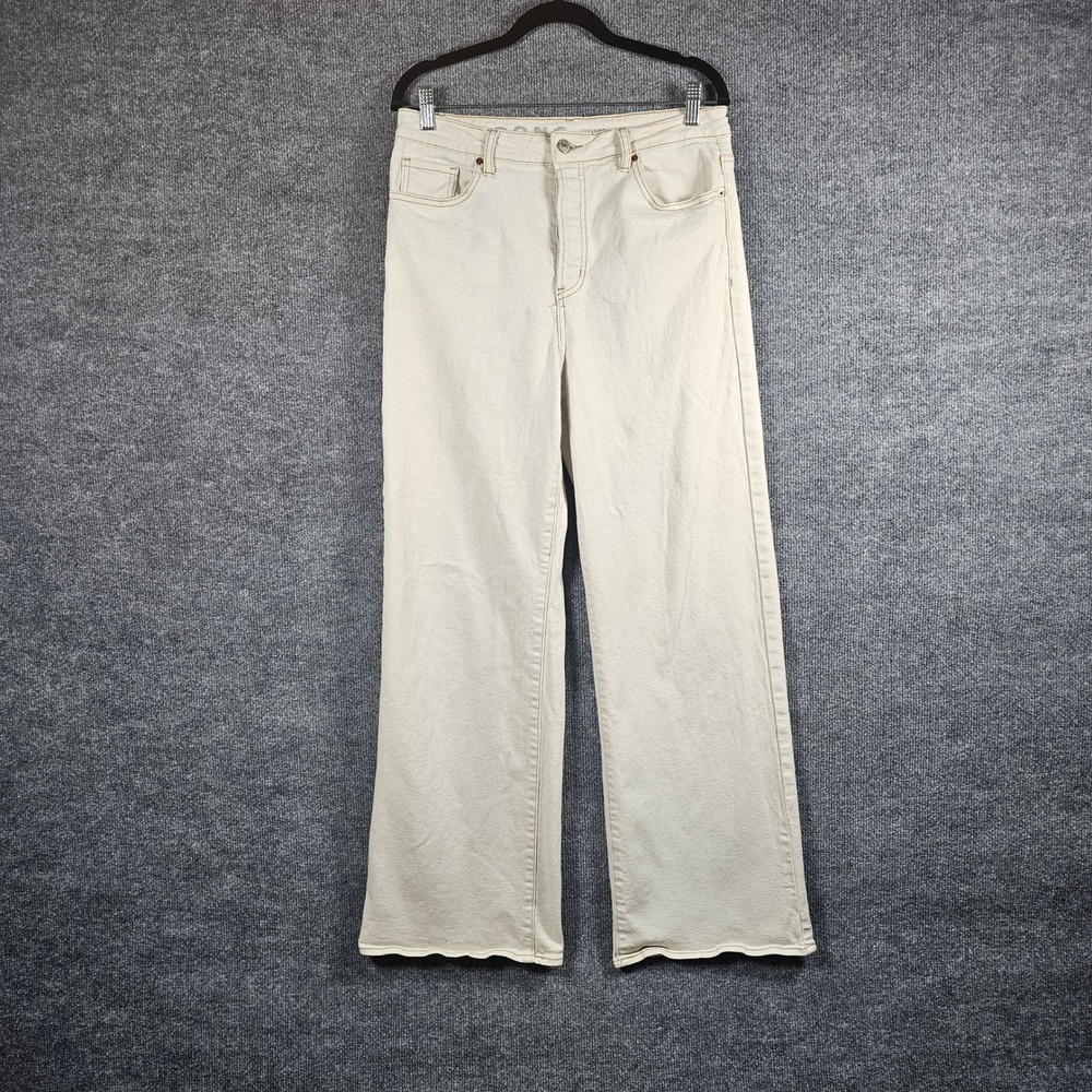 S.O.N.G. Street Jean Womens 13/31 Cream High Rise Wide Leg Denim Pants